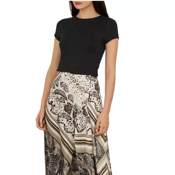 Ted Baker Calmin Fitted Tee blouse top black size 1 like new no tags - Picture 3 of 9